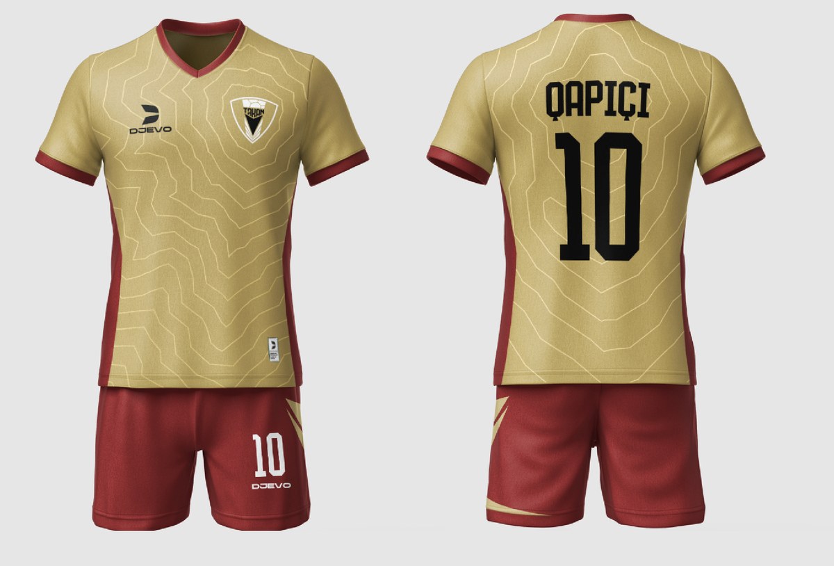 TƏKAN FK qapıçı ev forması — qızılı və qırmızı